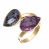 Elegant Crystal Silver Night & Amethyst Ring - Stunning Jewelry Piece